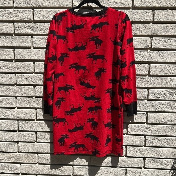 Little Blue House (Hatley) Moose on Red Nightdress Sz S - Picture 10 of 10